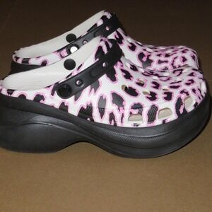Women's CROCS Platform Cheetah X Ron English Party Animals Limited Edition! Sz 9